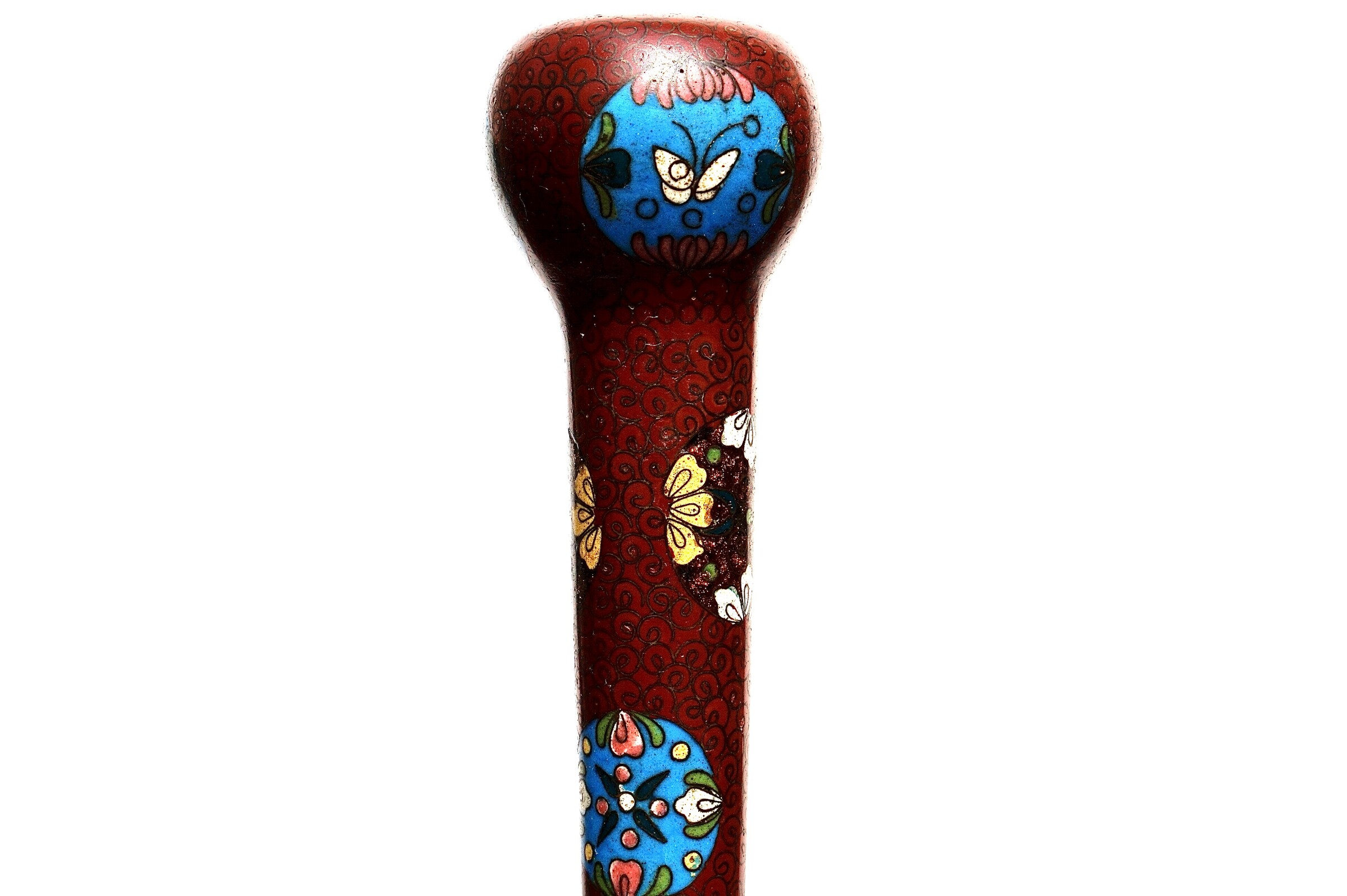 A beautiful Japanese Cloisonné mounted into a cane. Japan, ca. 1890