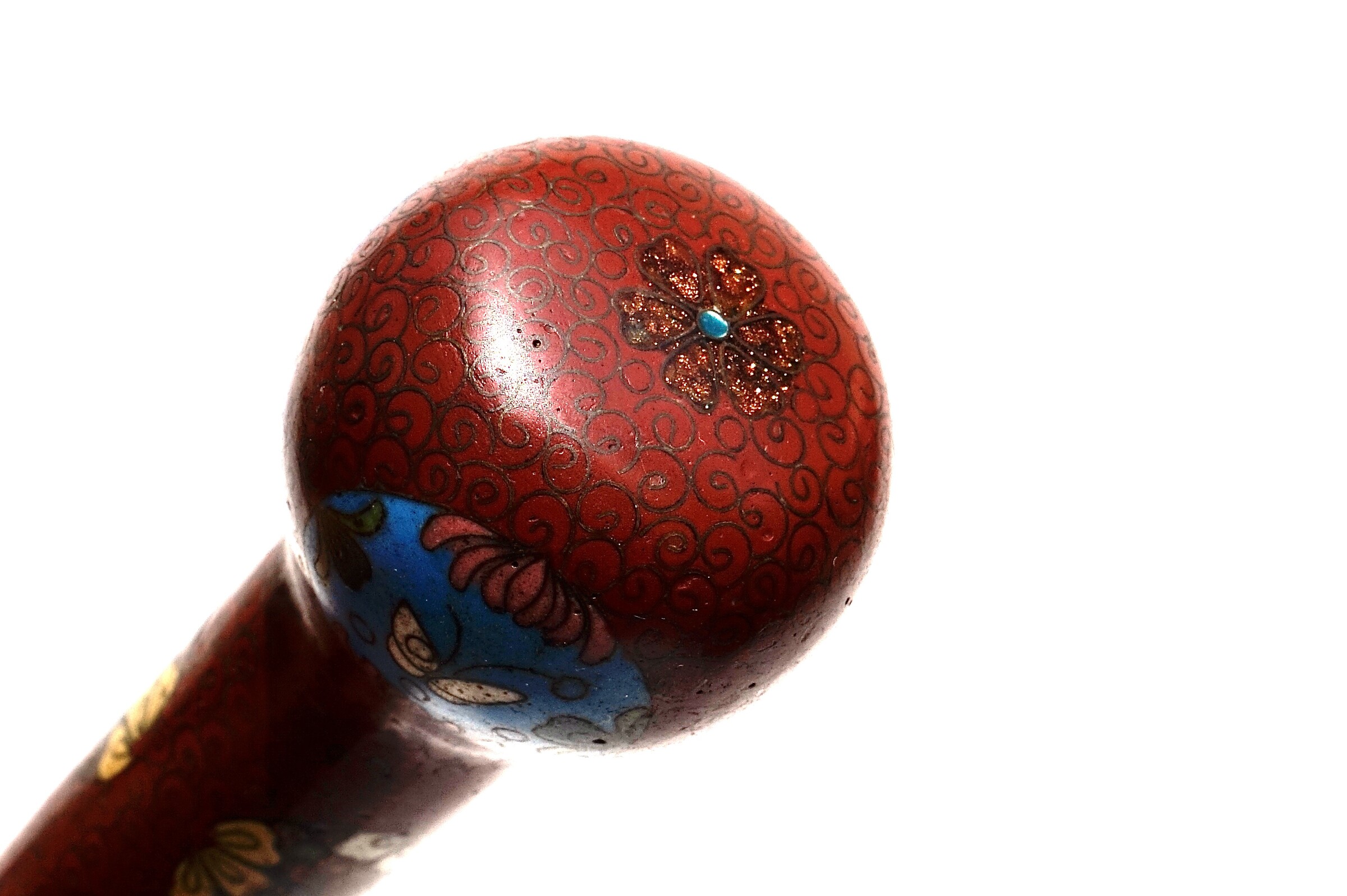 A beautiful Japanese Cloisonné mounted into a cane. Japan, ca. 1890