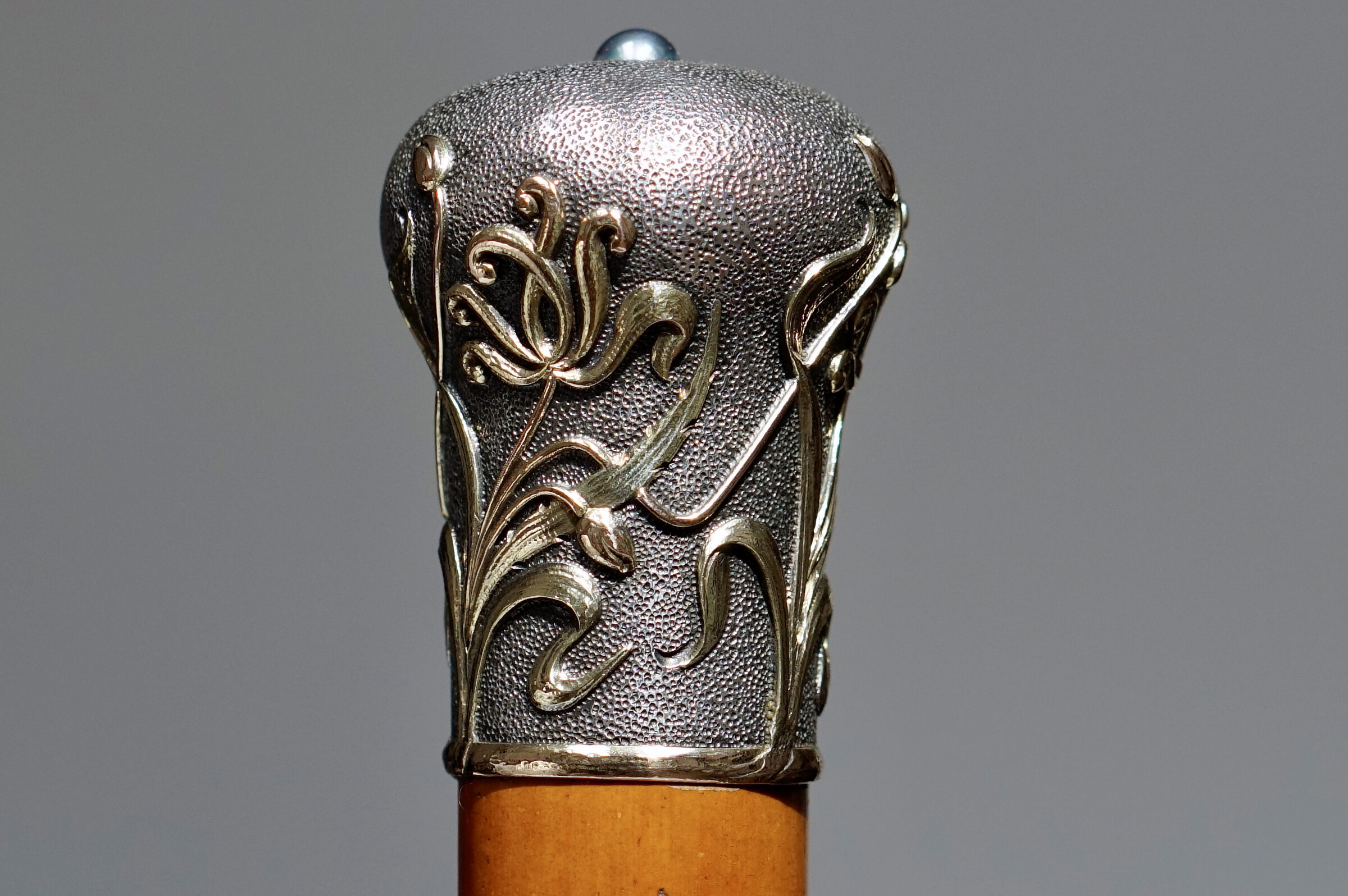 A Gold & Silver Art Nouveau Jewell Cane, France ca. 1900 