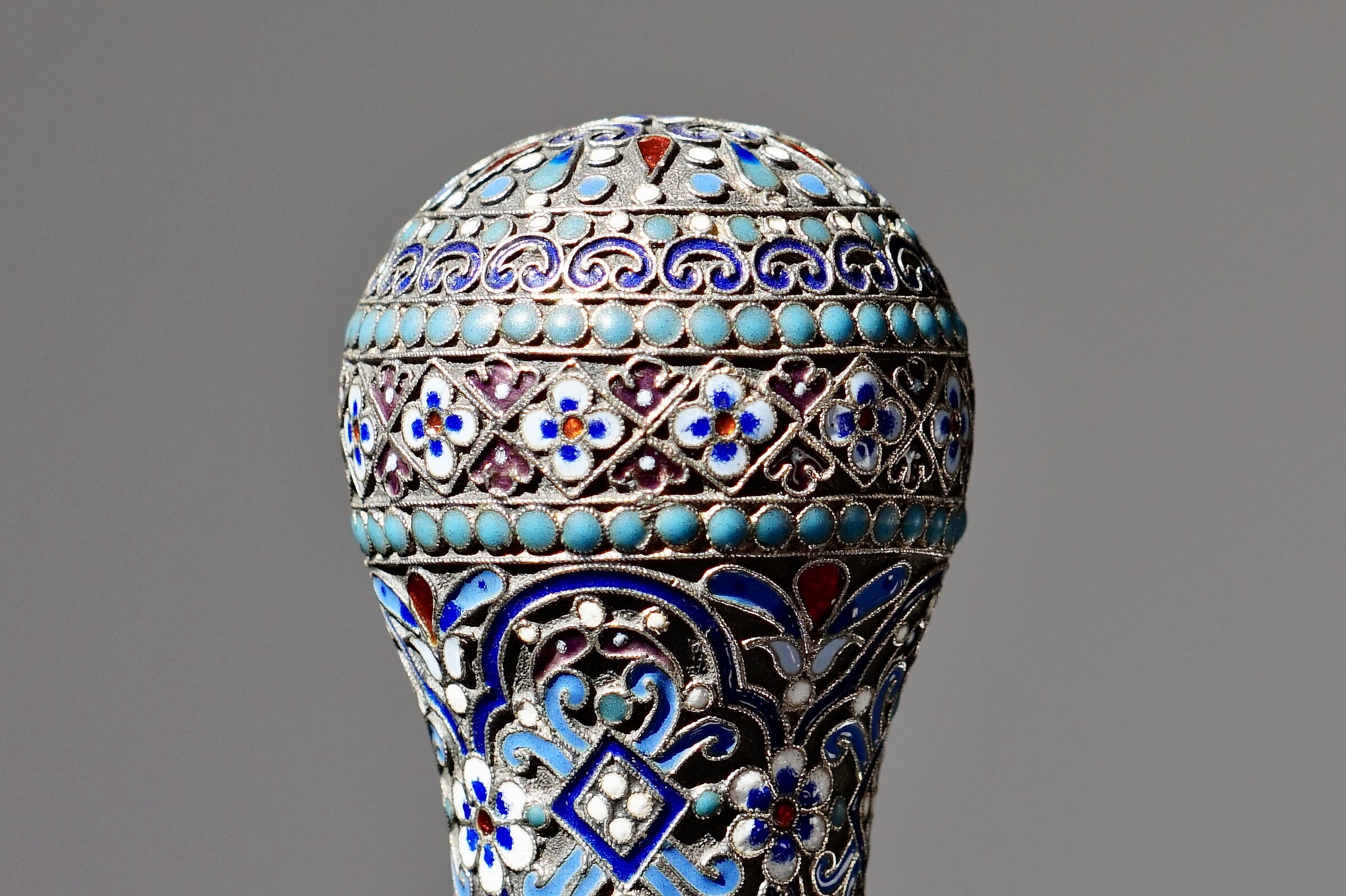 A Russian Champleve enamel Cane, Moscow ca. 1890