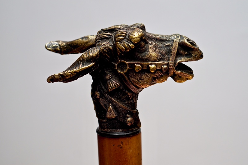 An adorable Donkey Bronze Cane, France circa 1900