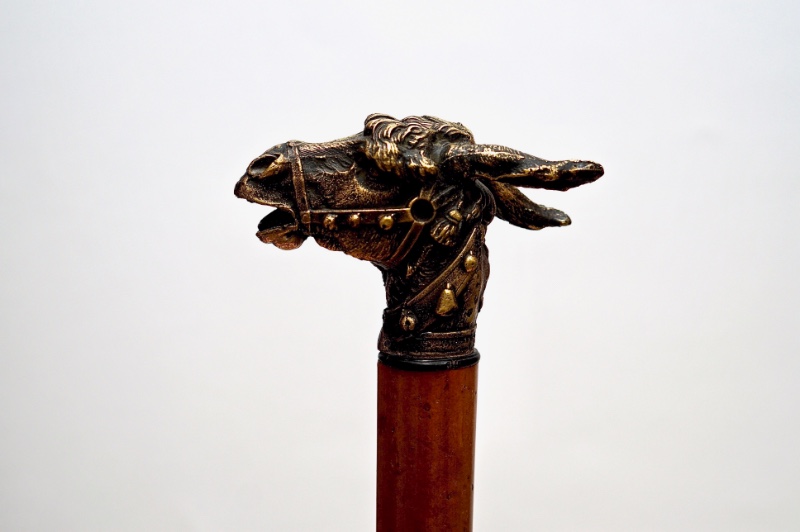 An adorable Donkey Bronze Cane, France circa 1900