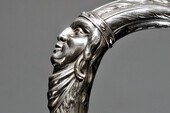 An American Indian by Lucien Gaillard, Silver Walking stick, France ca. 1900