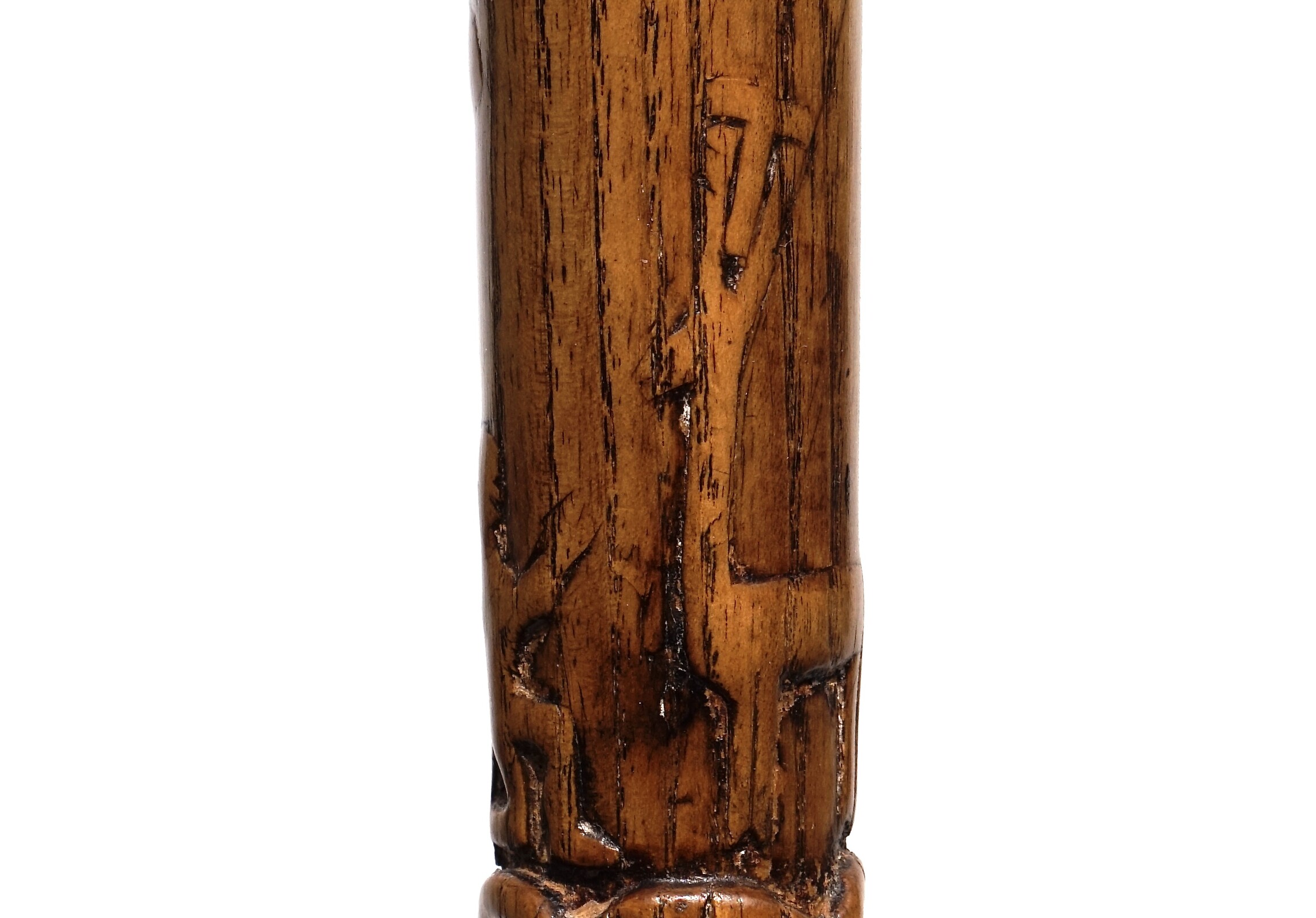 An early religious Saint Lambert Folk Art Cane, Belgie, ca. 1800