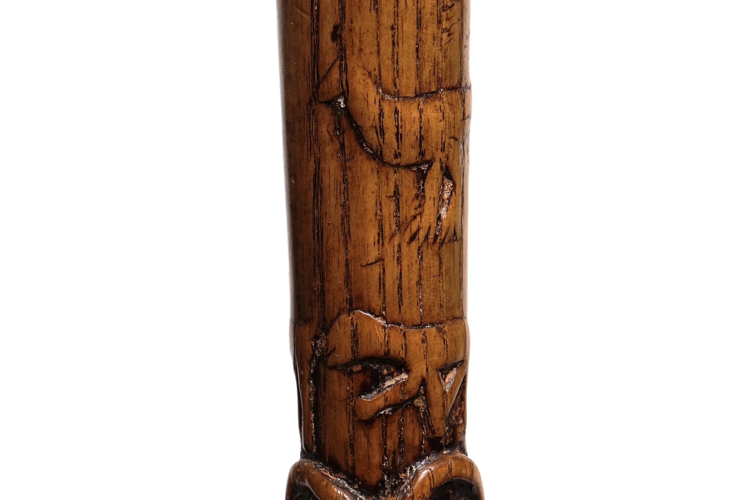 An early religious Saint Lambert Folk Art Cane, Belgie, ca. 1800