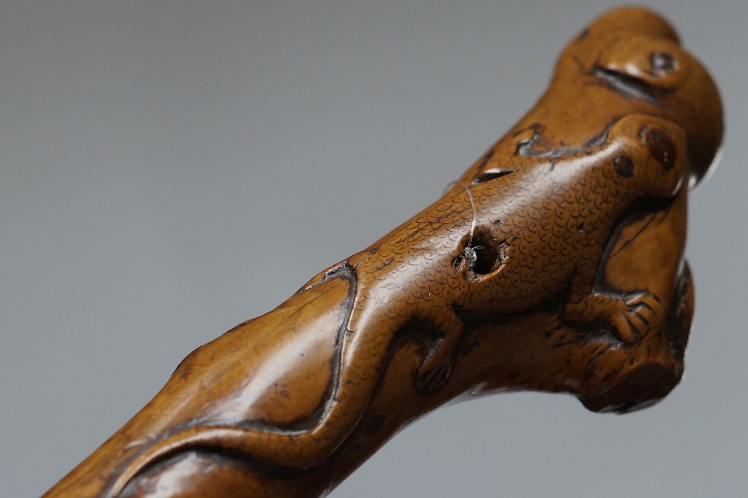 Surrealistic figures, Folk Art Walking Cane. France ca. 1880